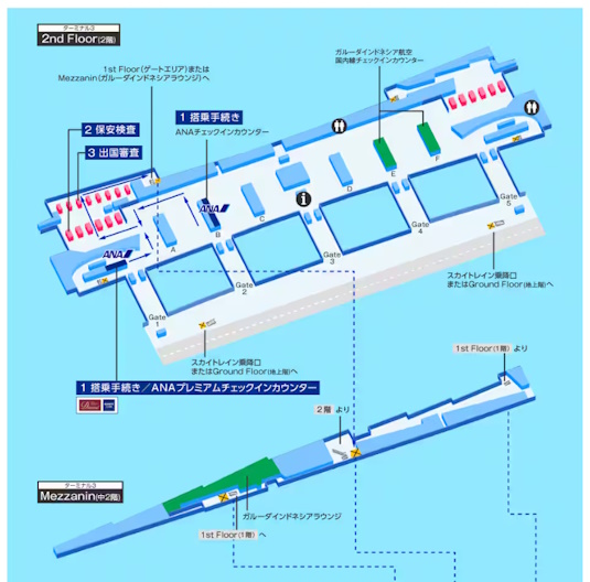 ANAによるラウンジ案内図