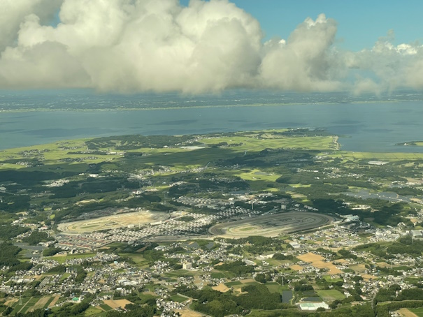 機中から見る美浦トレーニング・センター